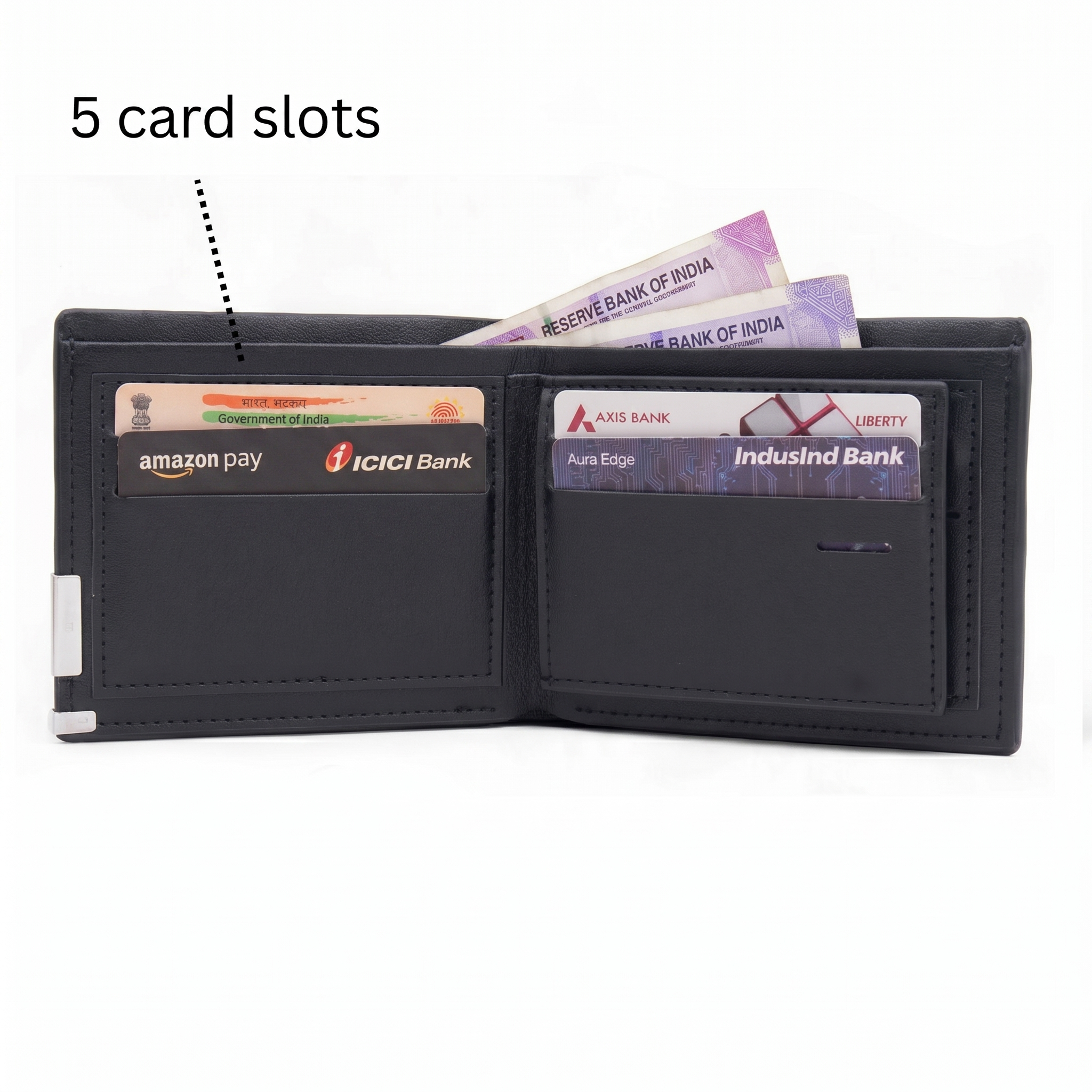 Men’s Bifold Wallet – Slim Design with Coin Pocket, ID Window & Multiple Card Slots OD-018