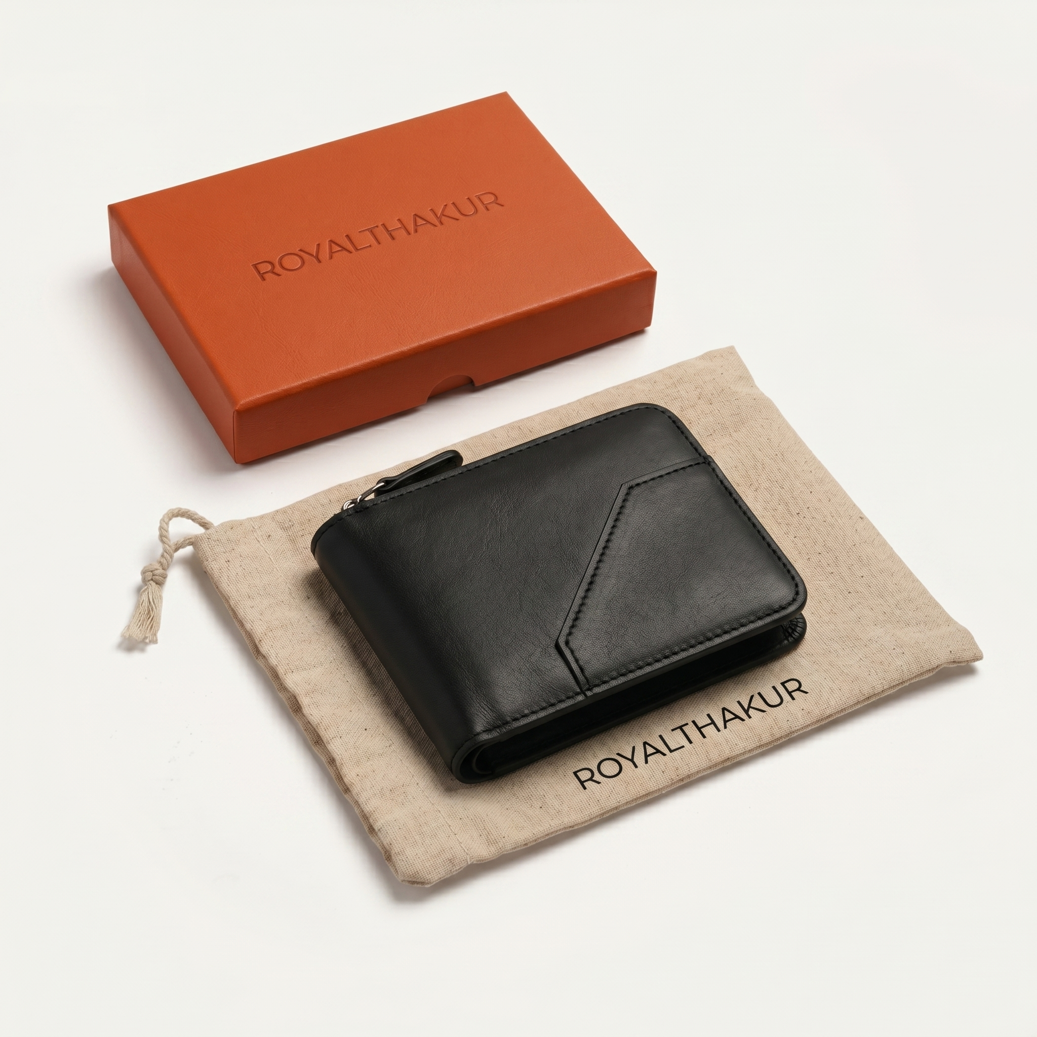 Men’s Vegan Leather Zip Wallet by RoyalThakur – Slim & Durable Everyday Use IM-32