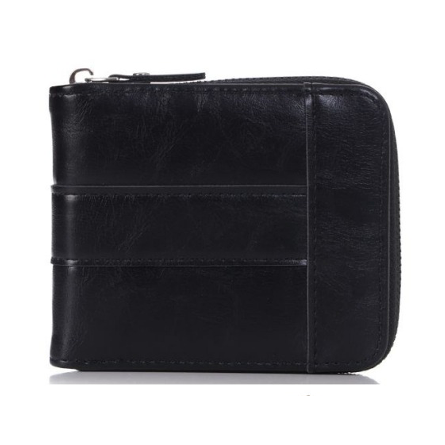 Premium Black Zip Wallet for Men – Faux Leather Slim Design IM-35