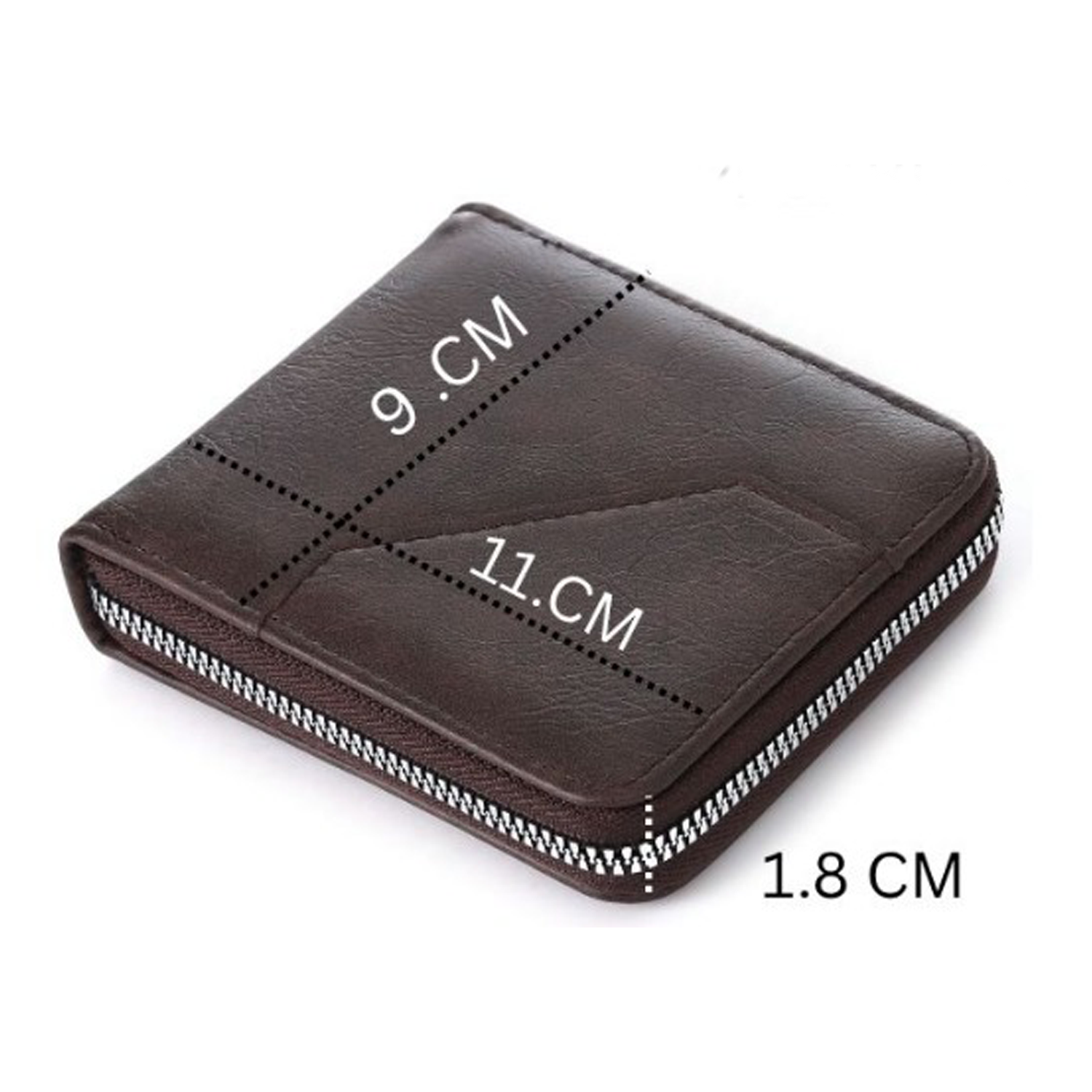 Men’s Vegan Leather Zip Wallet by RoyalThakur – Slim & Durable Everyday Use IM-32