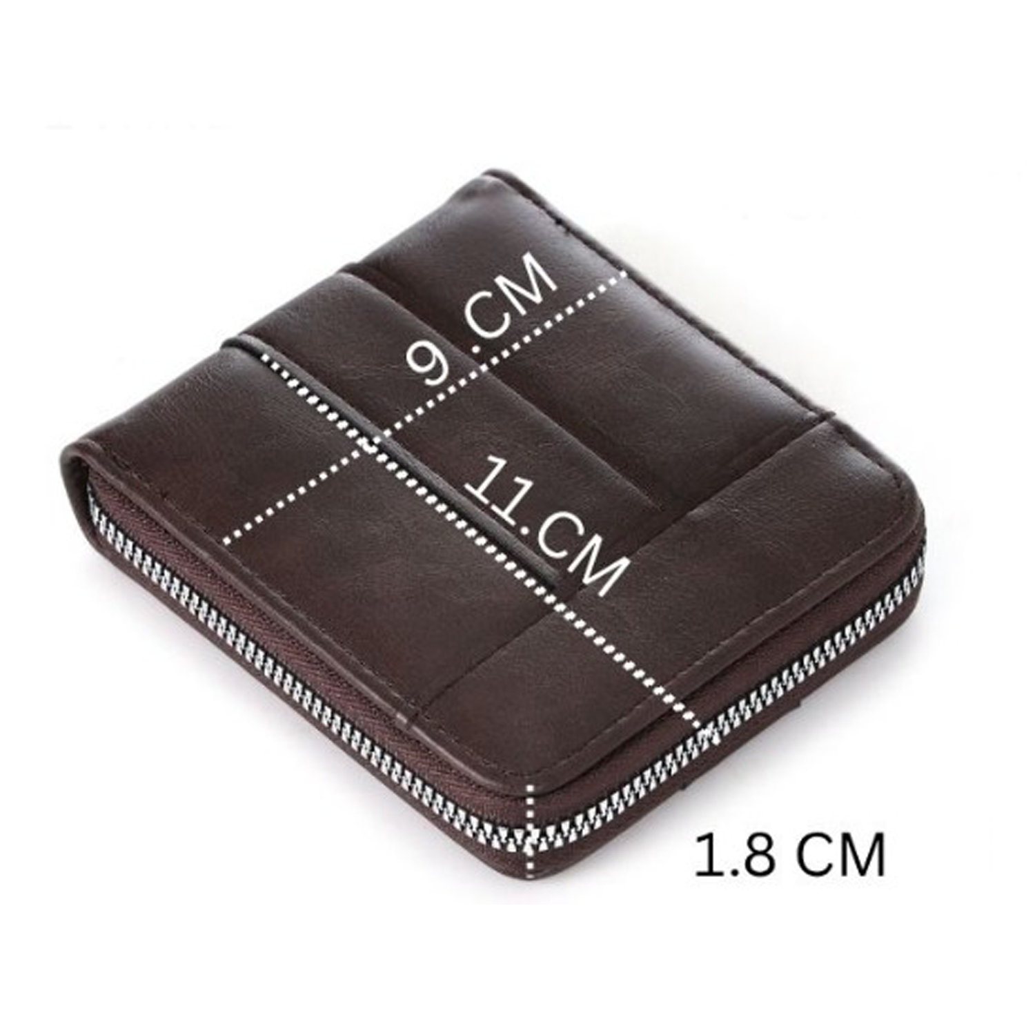 Premium Black Zip Wallet for Men – Faux Leather Slim Design IM-35