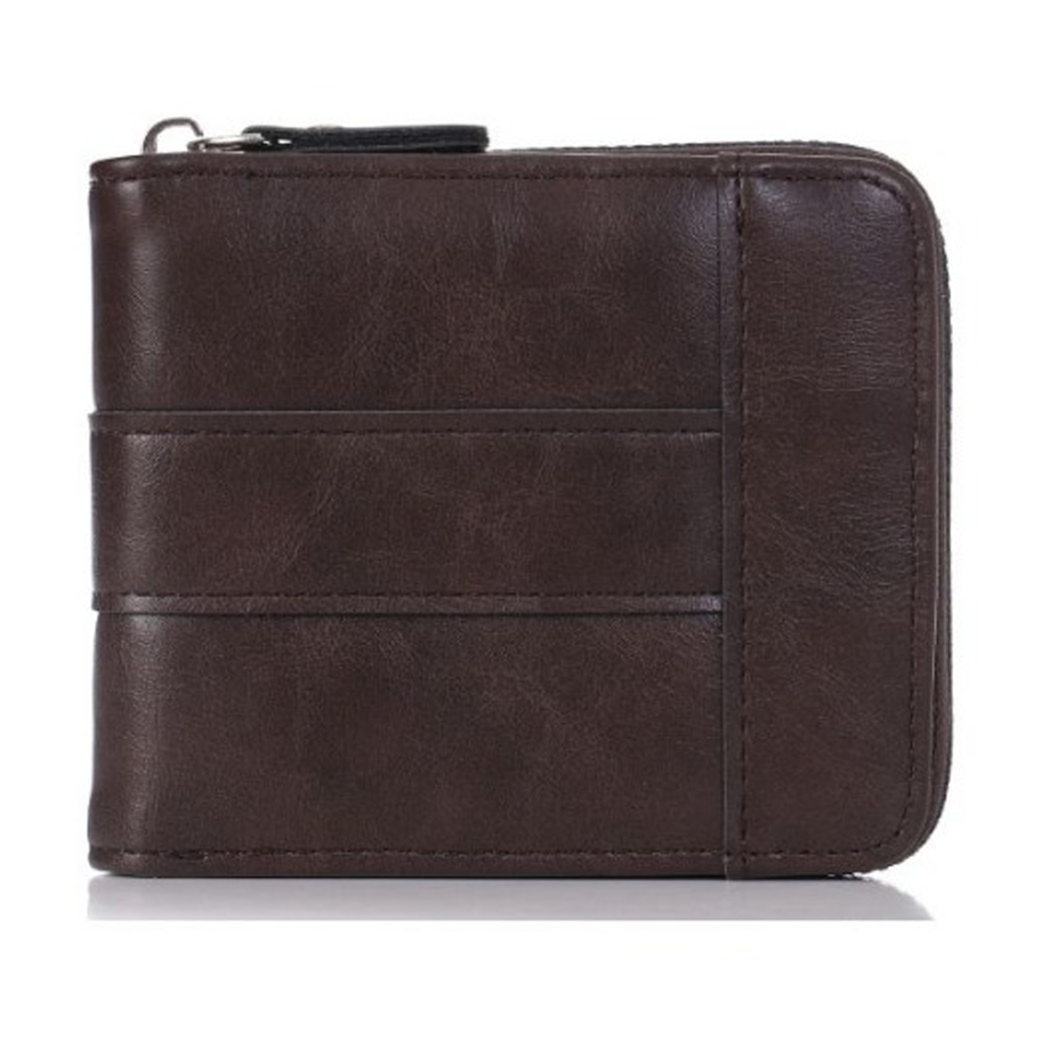 Premium Black Zip Wallet for Men – Faux Leather Slim Design IM-35