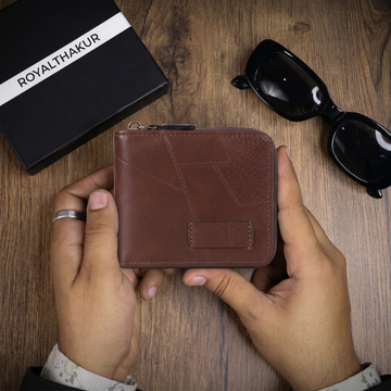 Classic Vegan Leather Men's Zip Wallet with Coin Pocket, Card Slots & Hidden Zipper Pocket IM-29