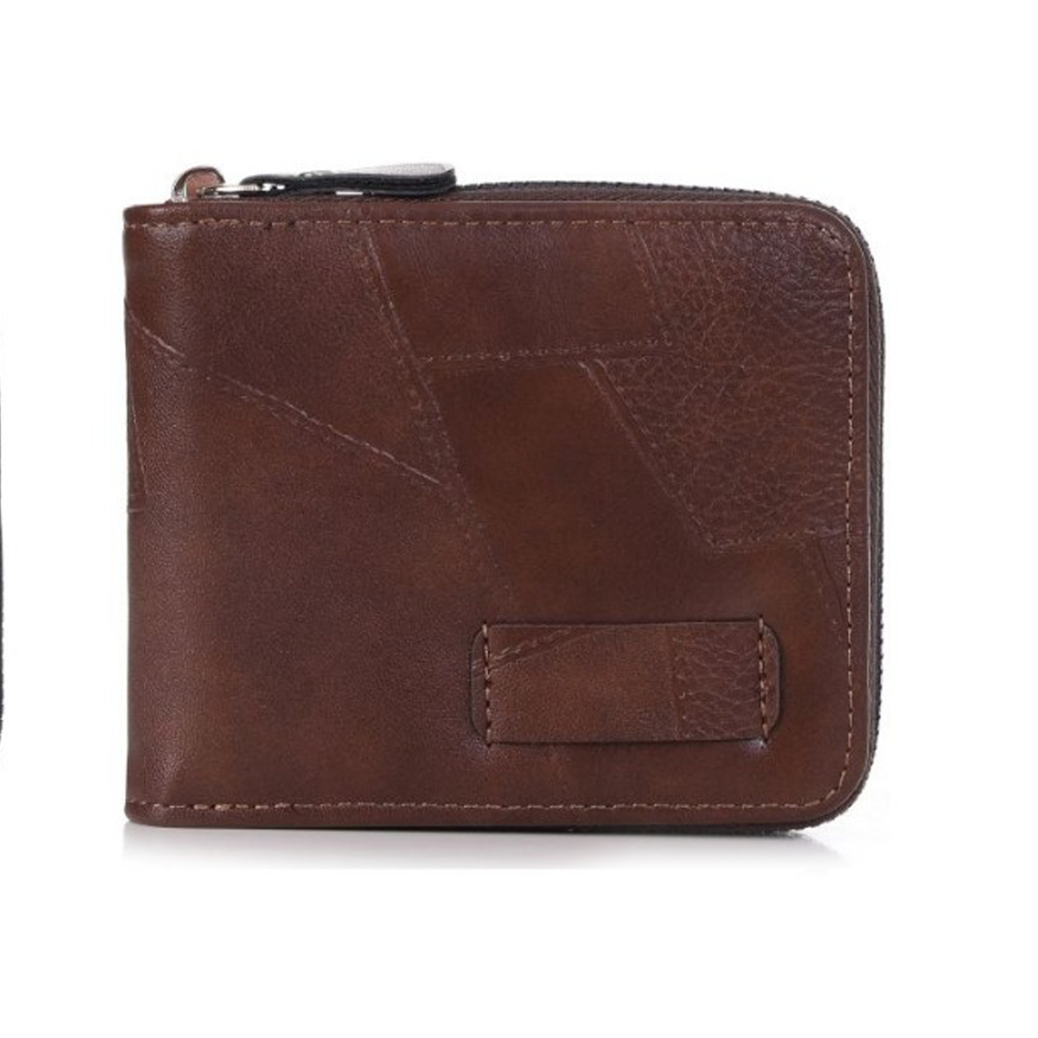 Classic Vegan Leather Men's Zip Wallet with Coin Pocket, Card Slots & Hidden Zipper Pocket IM-29