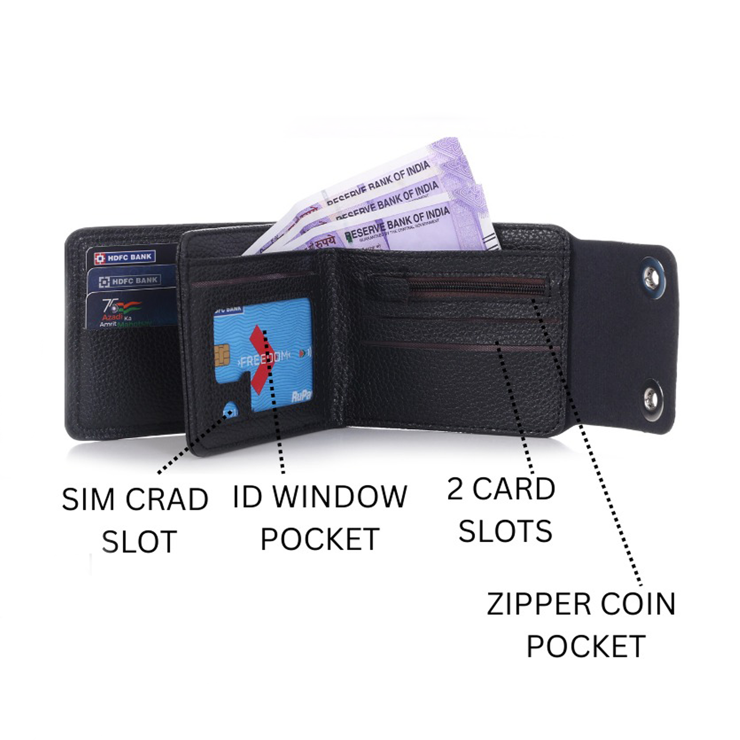 Dual-Tone Vegan Leather Wallet for Men – Slim Bi-Fold Wallet with Multiple Compartments IL-50
