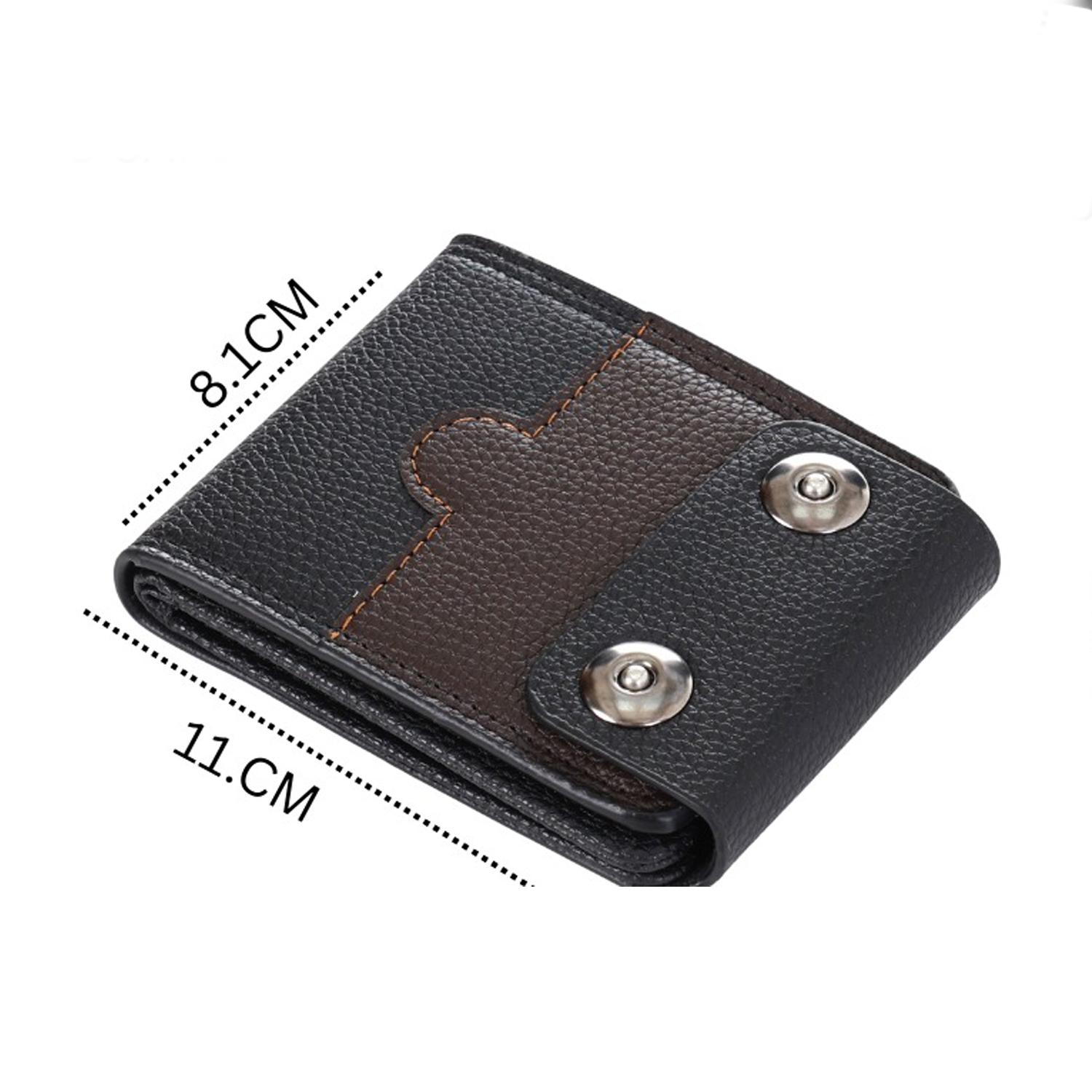 Dual-Tone Vegan Leather Wallet for Men – Slim Bi-Fold Wallet with Multiple Compartments IL-50