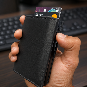 Premium Everyday Vegan Leather Wallet for Men with Pop-Up Card Access RKNB-802