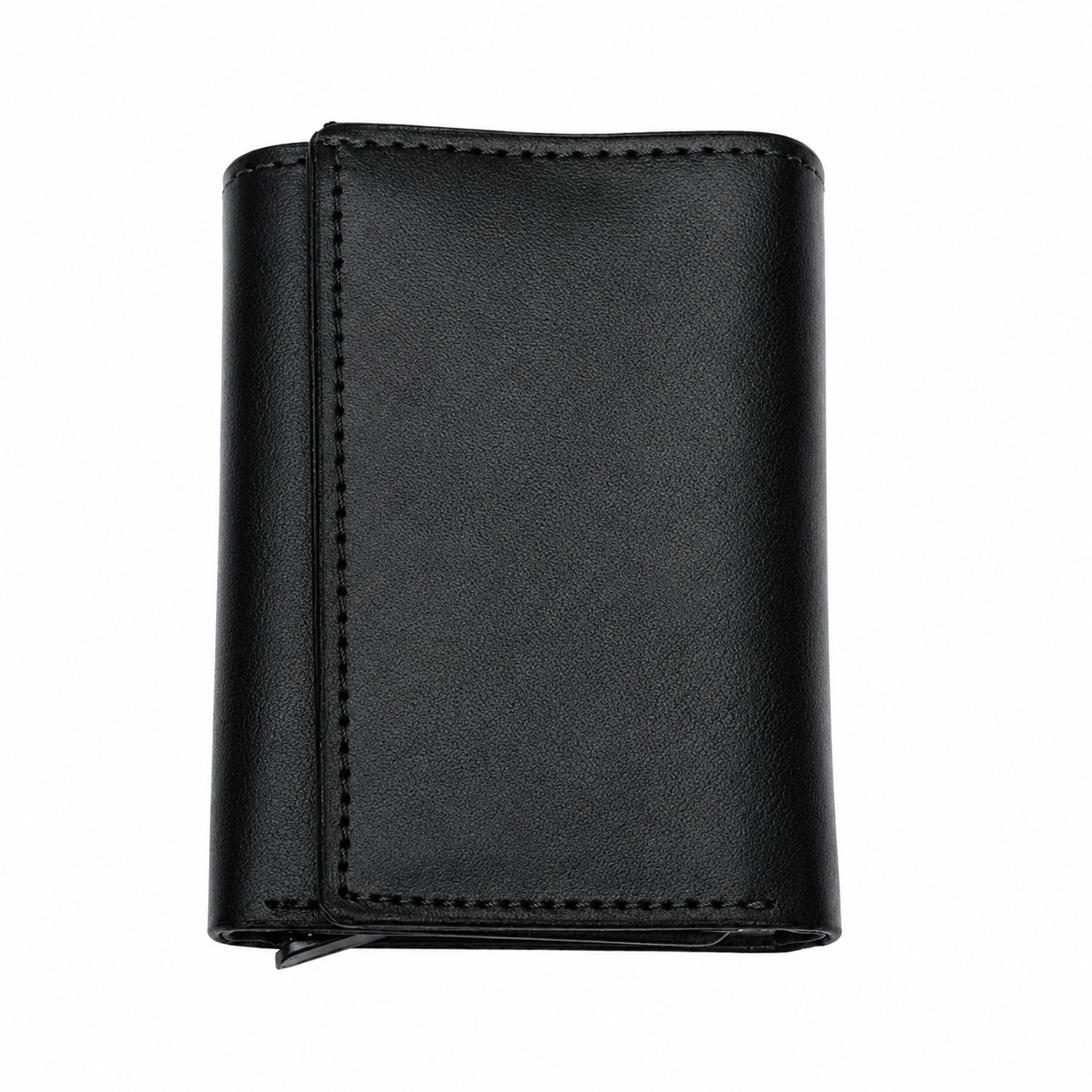 Men’s Vegan Leather Pop-Up Wallet | Slim Metal Card Holder with Push Button Closure RNNB-001