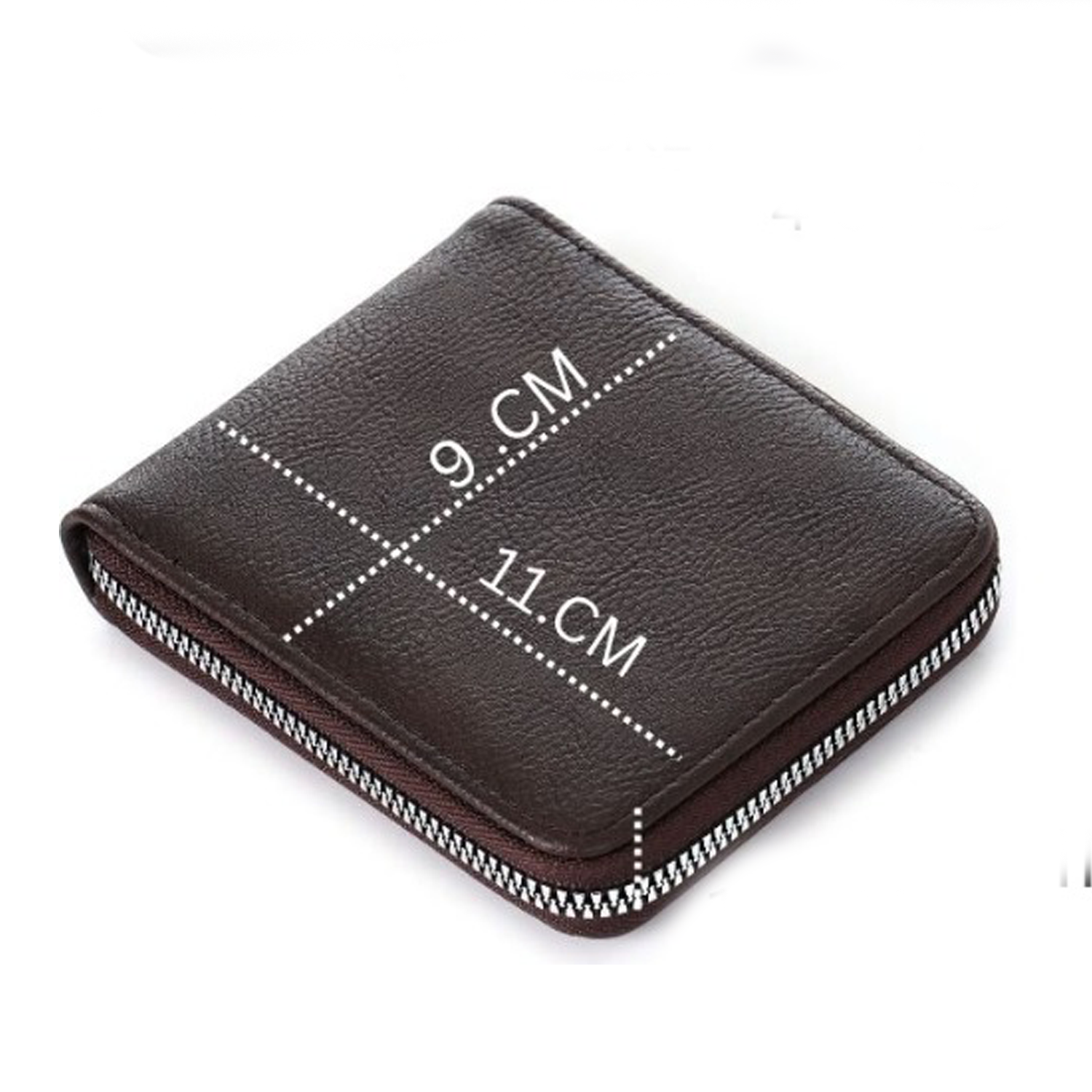 Premium Black Textured Faux Leather Zip Wallet for Men | Compact & Stylish Everyday Carry Wallet IM-22