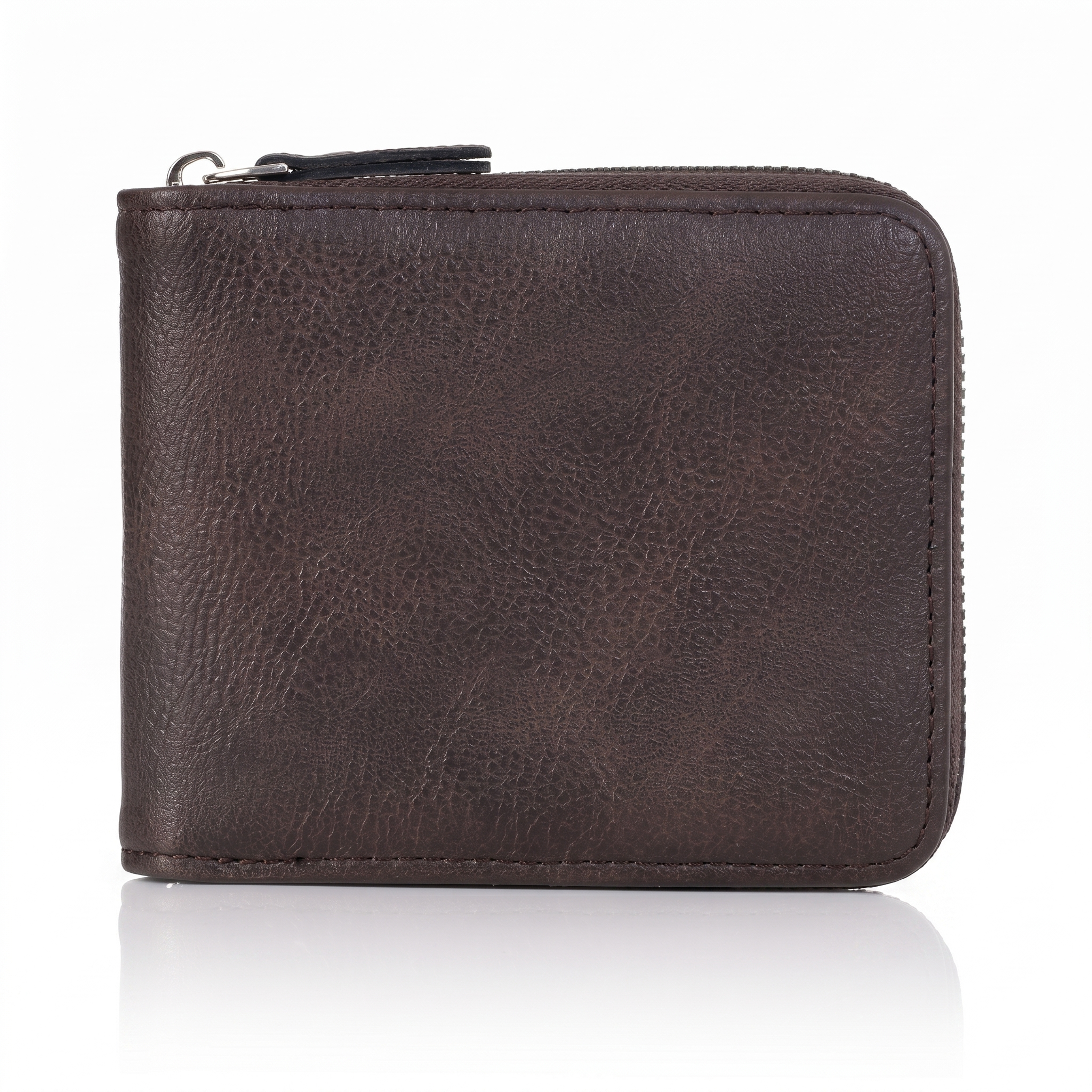 Premium Black Textured Faux Leather Zip Wallet for Men | Compact & Stylish Everyday Carry Wallet IM-22