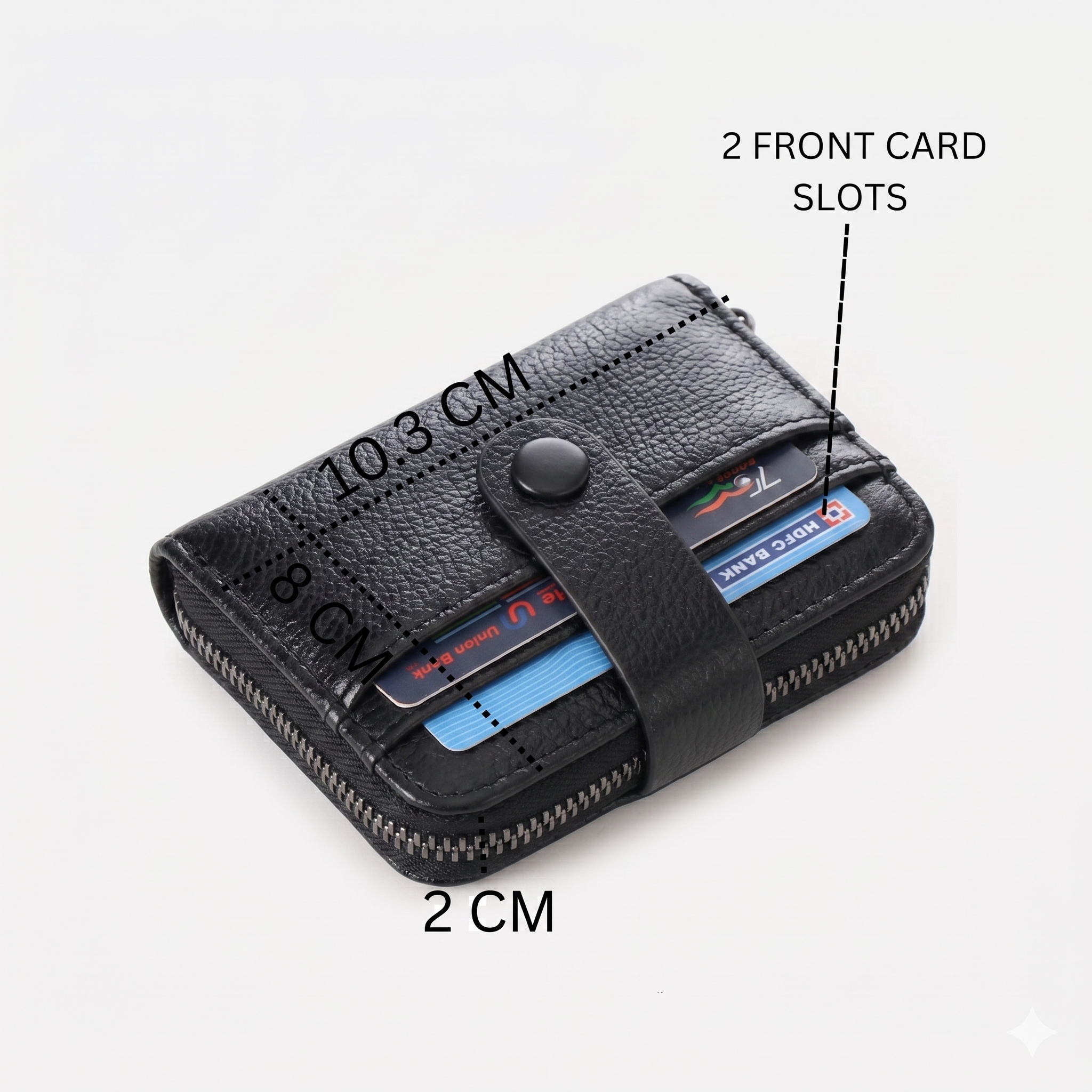 Premium Compact Men’s Wallet with Zipper Closure & Card Storage BS-06