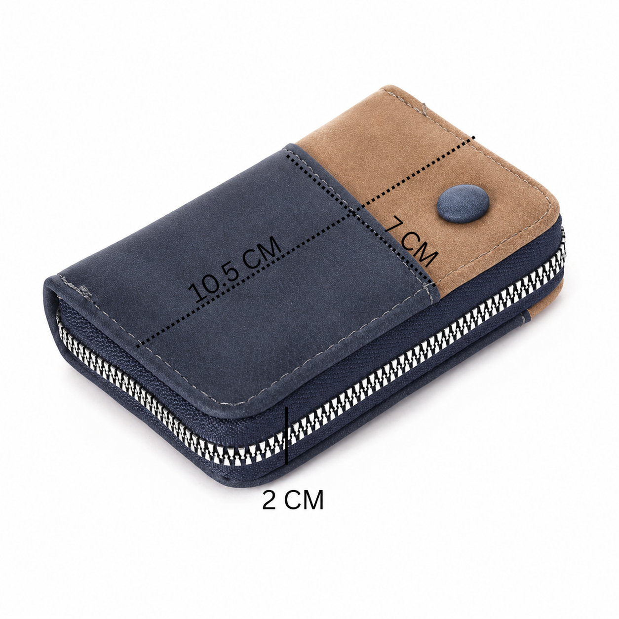 Premium Dual-Tone Leather Wallet for Men with Zip Closure BS-04