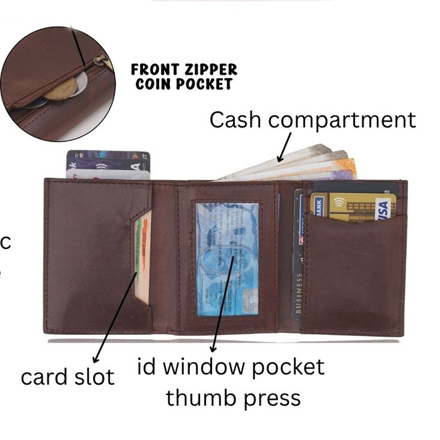 Premium Everyday Vegan Leather Wallet for Men with Pop-Up Card Access RKNB-802