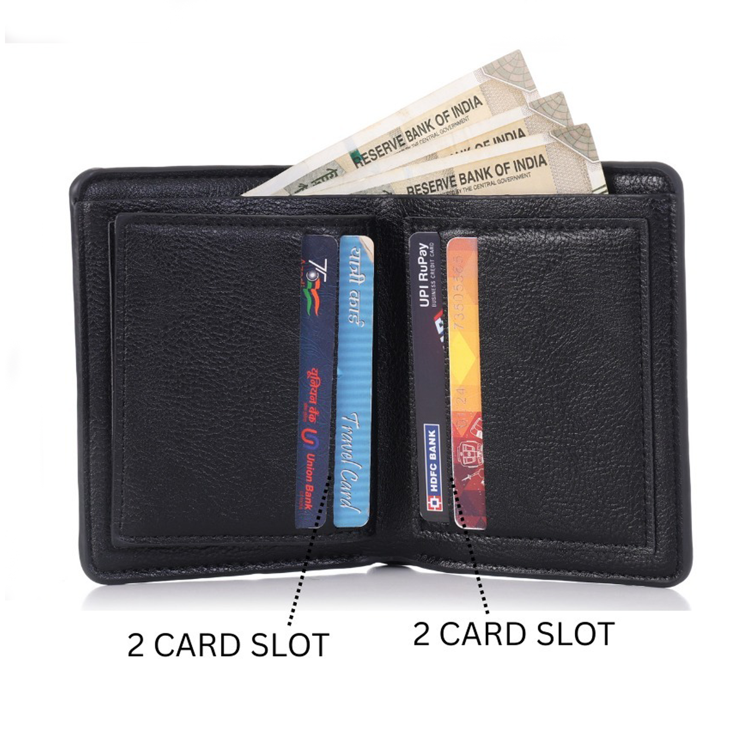 Premium Men’s Bi-Fold Wallet – ID Card Pocket, Center Flap & Cash Compartments IM-42