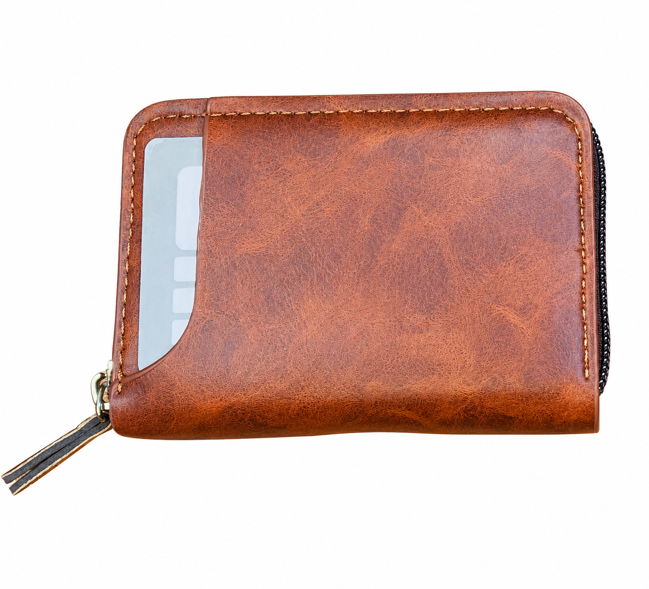 Premium Vegan Leather Men's Zipper Wallet | 9 Card Slots & ID Window SB-02
