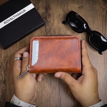 Premium Vegan Leather Men's Zipper Wallet | 9 Card Slots & ID Window SB-02
