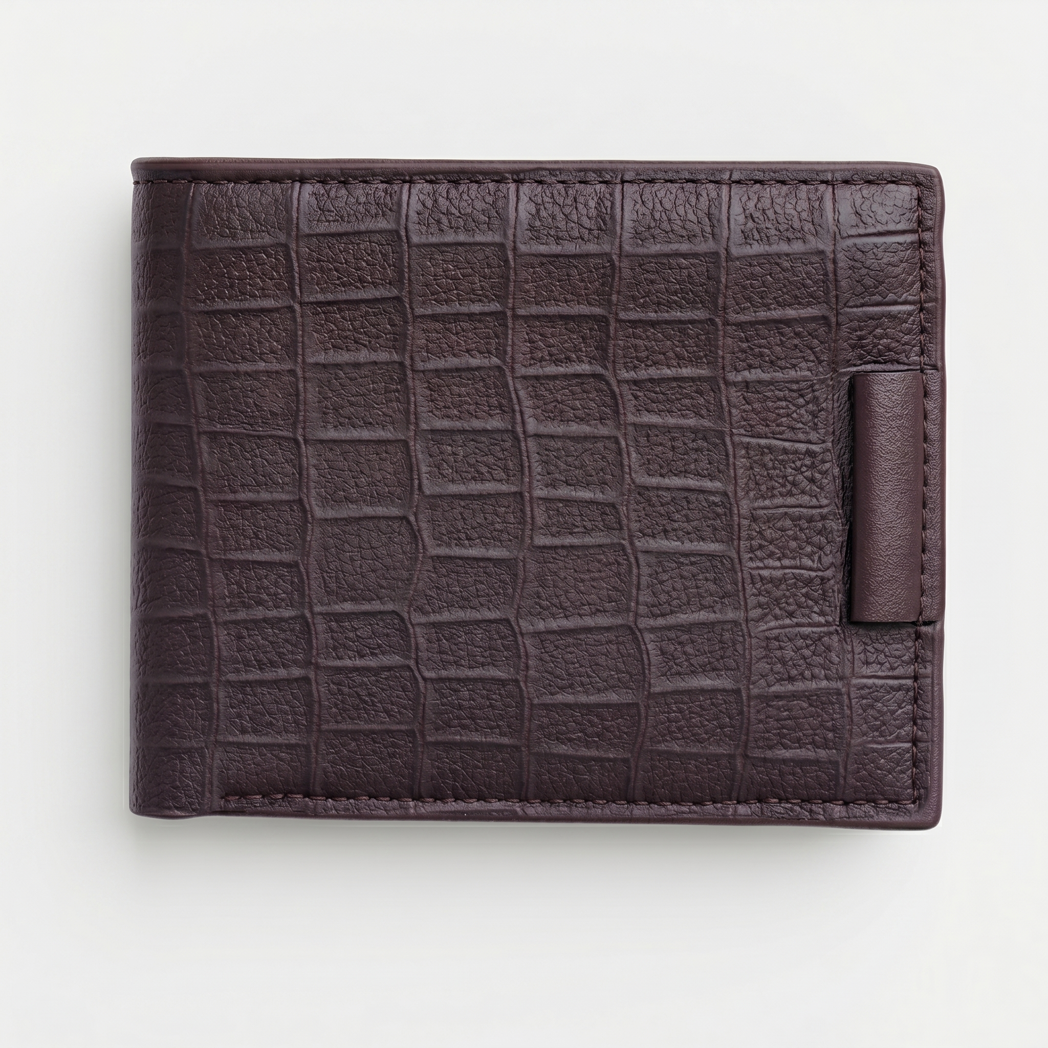 The Midnight Croc Edition: Textured Matte Black Bifold Wallet with Security Tab NQ-12